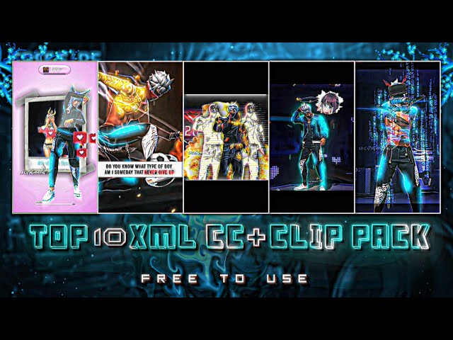 FREE FIRE TOP 10 XML CC + CLIPS | FREE FIRE CLIPS PACK | TOP 8 EMOTE CLIPS ⬇️ #ff