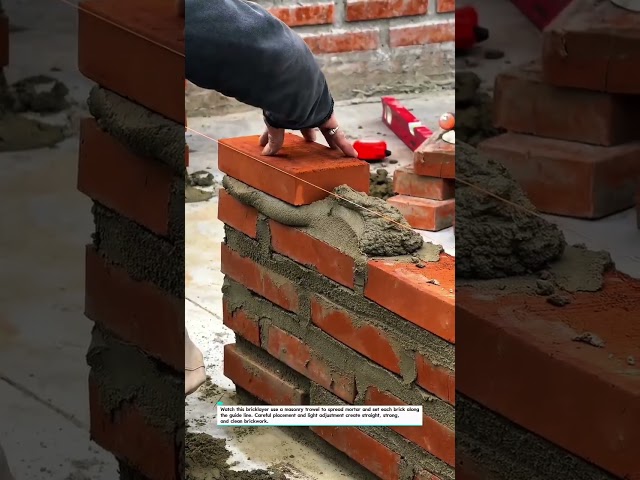Master Bricklaying With a Trowel! Straight Lines, Clean Joints! #Bricklaying #Masonry #Construction