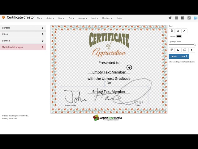 Signatures CertificateCreator com Tutorial