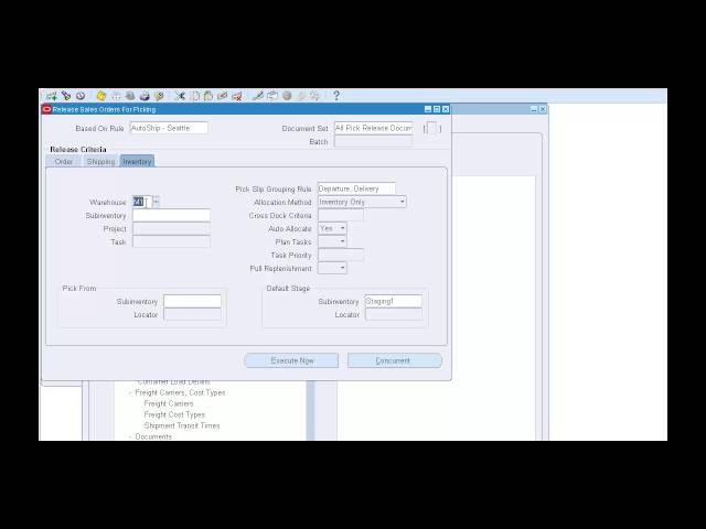Oracle Apps Picking and Shipping end to end scenario