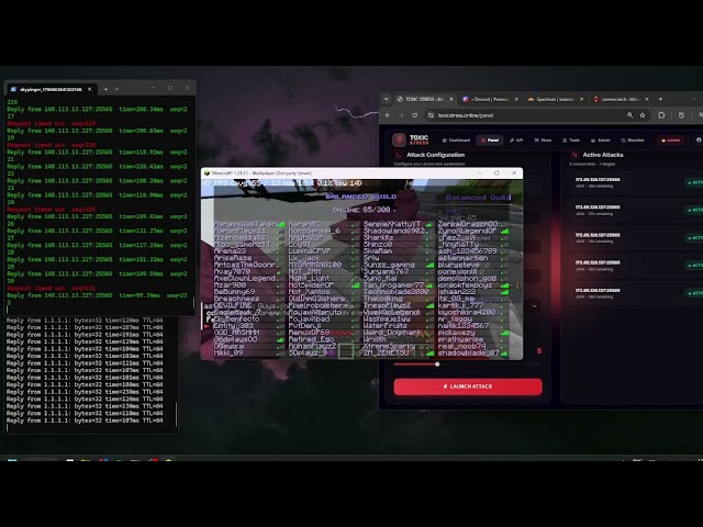 Crashing balancedguild using toxic stresser | cloudflare bypass | 80+online | best stresser