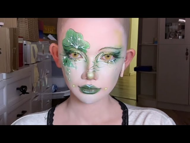 Ethereal Green Leaf Makeup 🌿 | Mesmerizing Botanical Eye Makeup Tutorial