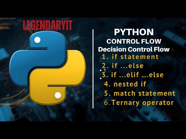 Python Control Flow Explained | if, else, elif, Nested if, match & Ternary operator.