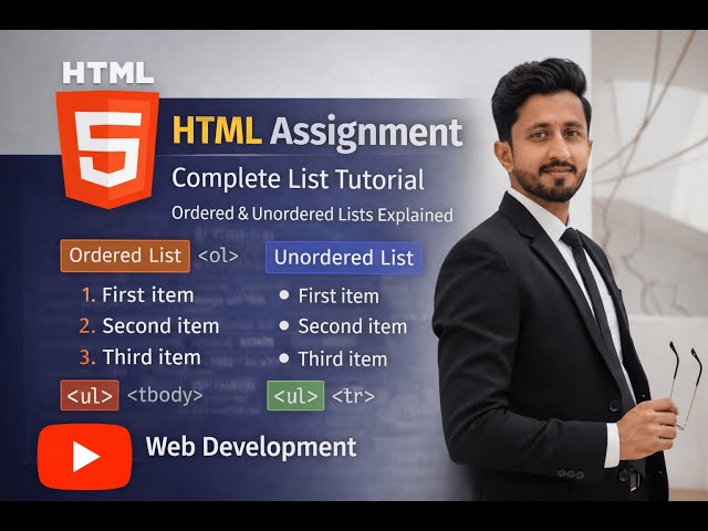 HTML Assignment: Complete List Tutorial | Ordered & Unordered Lists Explained