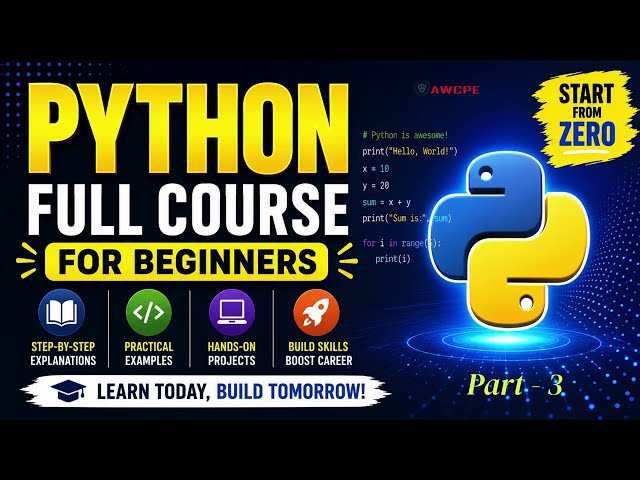 PYTHON PART-3 , COMPLETE PYTHON FULL COURSE FOR BEGINNERS IN HINDI 2026.