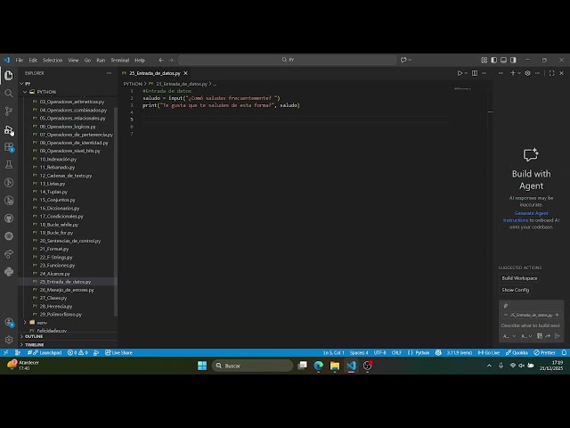 25 Entrada de datos PYTHON
