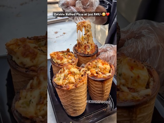 Cheesy Kulhad Pizza🤤🥵 at just ₹49/- #shorts #pizza #indianstreetfood