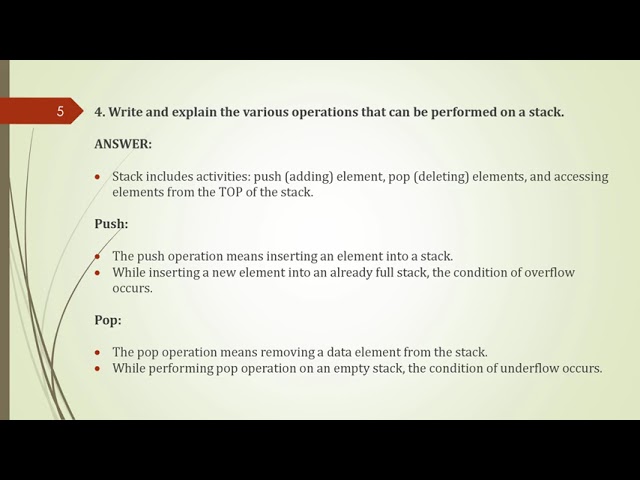 CLASS 12 COMPUTER SCIENCE (083) UNIT 1 CHAPTER 6. DATA STRUCTURE SOLUTION