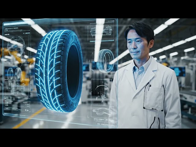 The process of manufacturing simulated car tires in Japan.