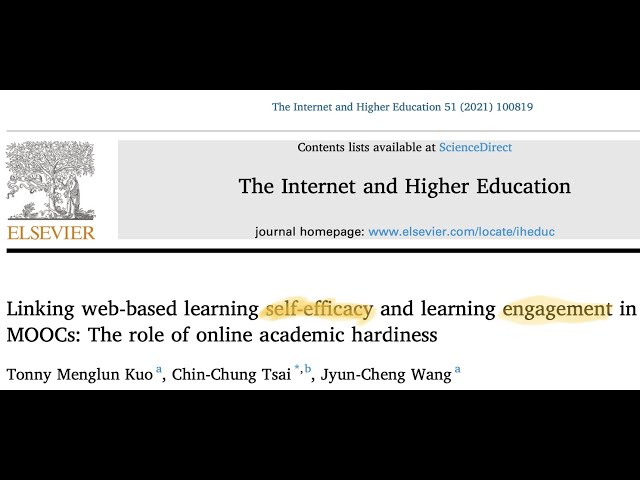 Linking web-based learning self-efficacy and learning engagement in MOOCs