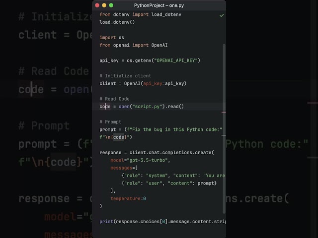 AI That Fixes Your Bugs #python #openai #tutorial