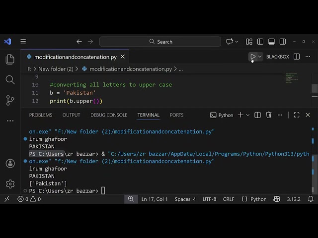 (7) String Modification and Concatenation in Python