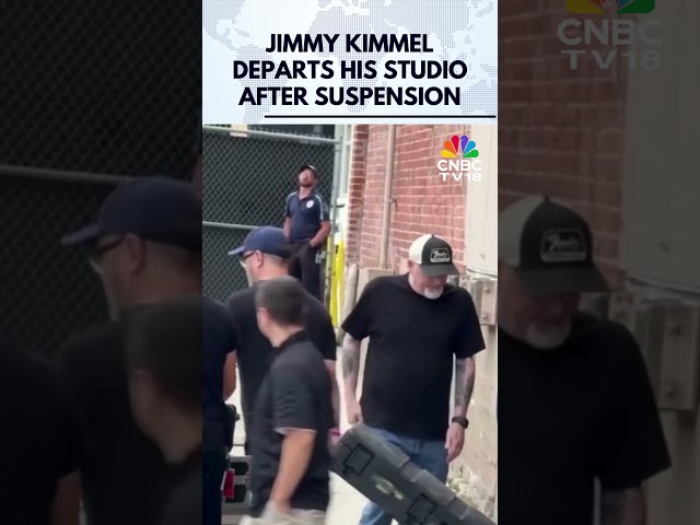 Protesters Gather as Jimmy Kimmel Departs His Studio After Suspension of Late-Night Show | N18G