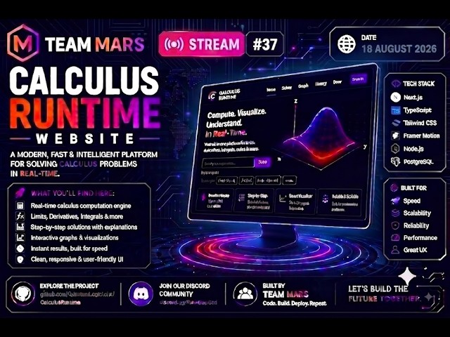 TeamMars - CalculusRuntime-Website Discord Stream #37 (20-08-2026)