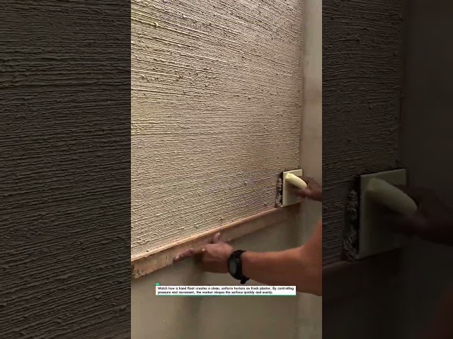 Perfect Textured Wall Finish Using a Hand Float for Clean Result #Masonry #Construction #Plastering