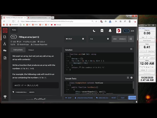 CodeWars Speedrun 10 Minute Challenge - #1 PHP