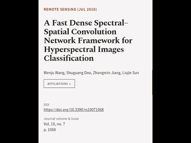 A Fast Dense Spectral–Spatial Convolution Network Framework for Hyperspectral Images ... | RTCL.TV