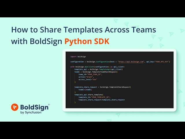 How to Share Templates Across Teams with BoldSign Python SDK