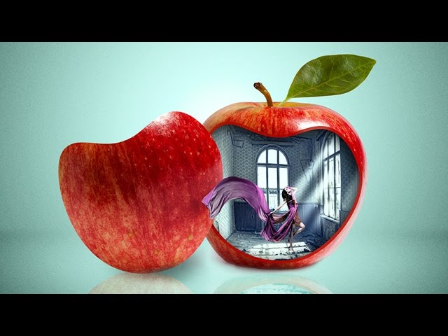 Object Photo Manipulation [Apple, Model and Empty Room] in Photoshop