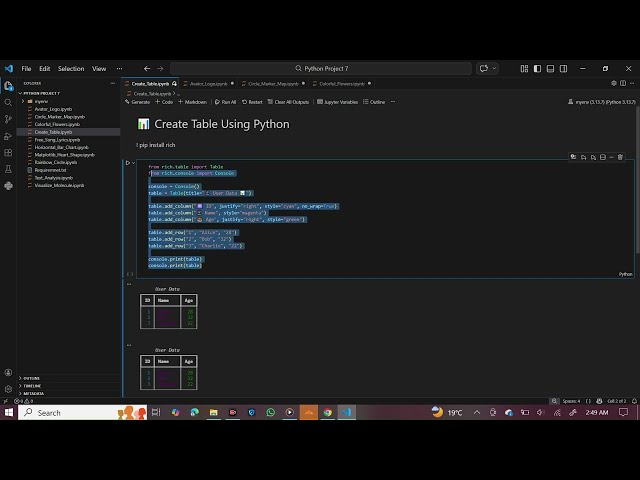How to Create Beautiful Tables in Python Using Rich Library 📊 | Python Tutorial