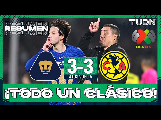 Highlights and goals | Pumas vs América | Liga MX - Quarterfinals - Second Leg Clausura 2026 | TUDN