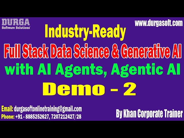 Full Stack Data Science & Generative AI with AI Agents, Agentic AI tutorials || by Khan Trainer