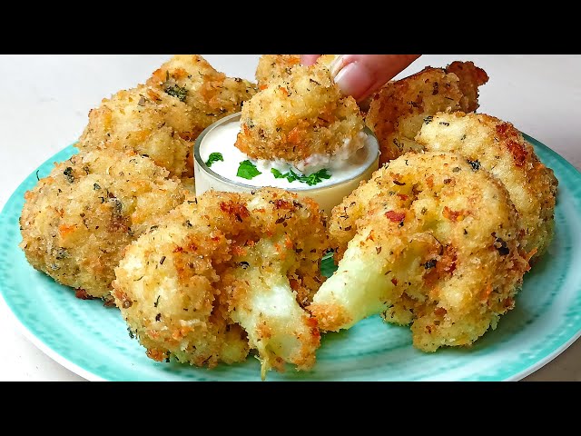 This cauliflower recipe tastes better than meat! Super crispy fried cauliflower - Easy recipe!