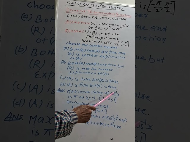Assertion- Reason : Inverse trigonometric function #12th