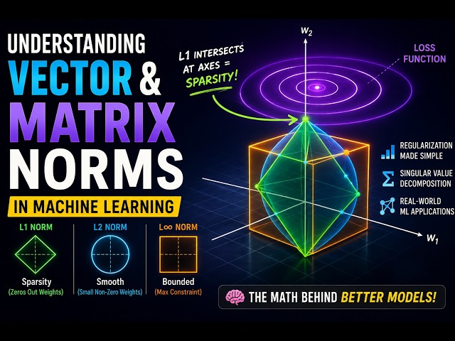 Vector & Matrix Norms Explained Visually 🔥 | L1 vs L2 vs L∞ Norms for Machine Learning & AI
