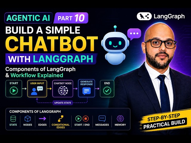 Agentic AI Part 10 | Build a Simple AI Chatbot with LangGraph | Components & Workflow Explained