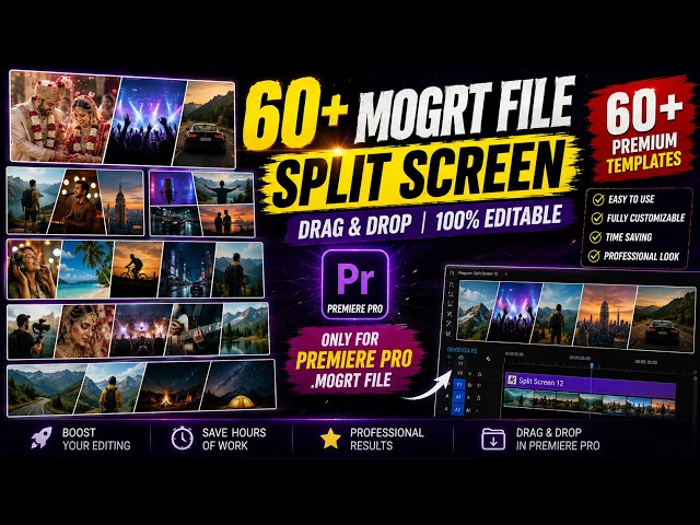 60+ Split Screen Mogrt Files for Premiere Pro | Adobe Premiere Pro Tutorial | Premiere Pro Mogrt ...