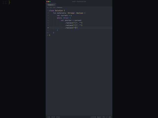 Valid Parentheses — LeetCode 20 in Kotlin #shorts