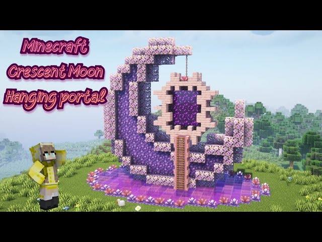 Minecraft | How To Build Crescent Moon Portal Design [ Tutorial ]