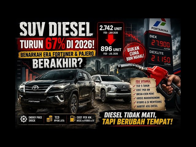 Diesel SUV Sales Down 67% by 2026: Is the Era of the Fortuner & Pajero Sport Over?