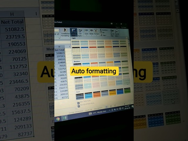 Autformatting in Excel।Data Formatting shortcuts keys।#excelshortcuts#exceltricks #columnformatting