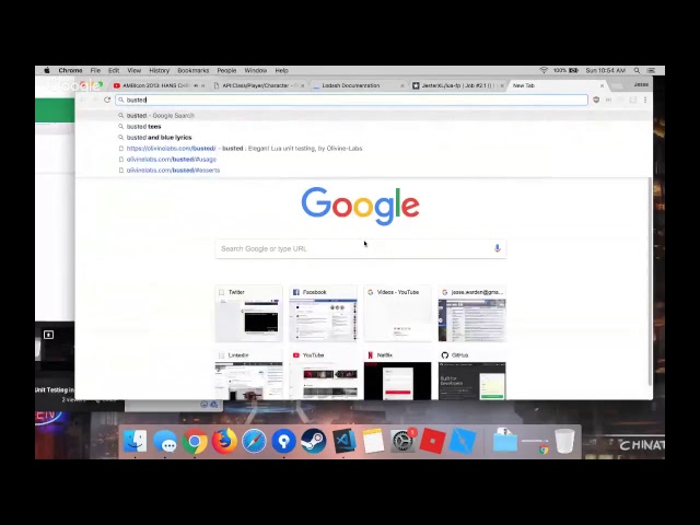 Unit Testing in Lua via Busted