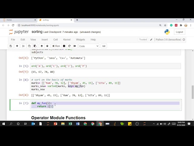 Sorting in python- sort vs sorted