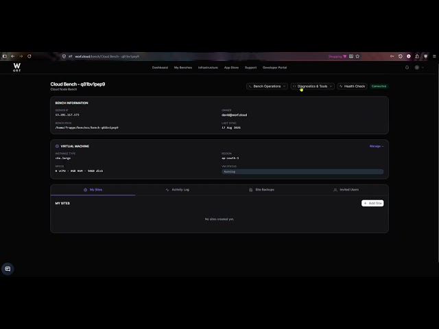 Worf Cloud Node: Deployment - Spin up a dedicated Frappe Bench server in your OWN AWS account.