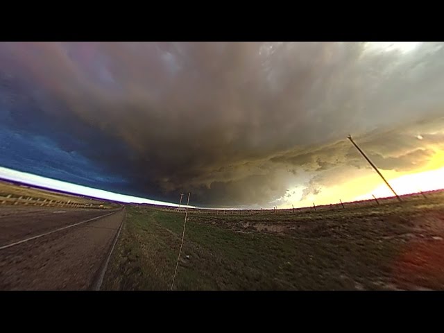 Chasing in 360° - LP Supercell near Channing, TX - May 16, 2016