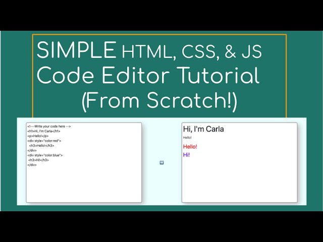 HTML, CSS, JS "Try it Yourself" Code Editor From Scratch Tutorial