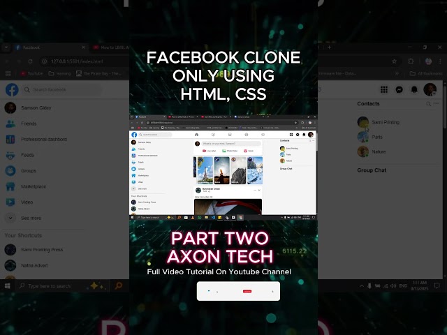 Recreating Facebook clone only using HTML AND CSS AMHARIC PART 2   #programming #coding  #html #css