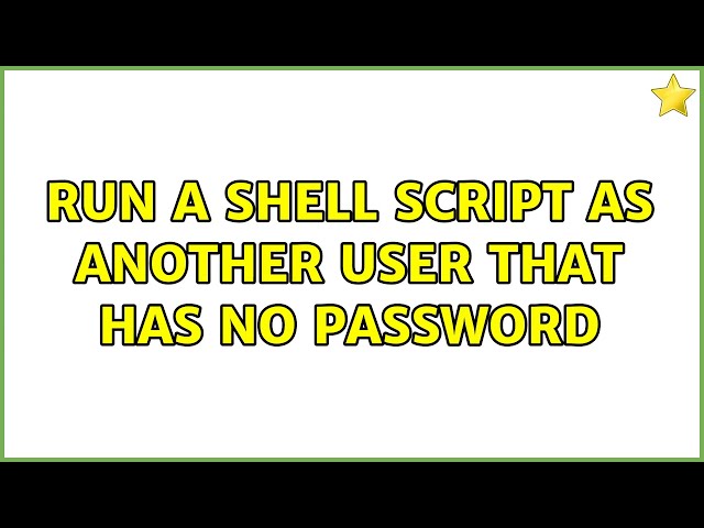 Ubuntu: Run a shell script as another user that has no password