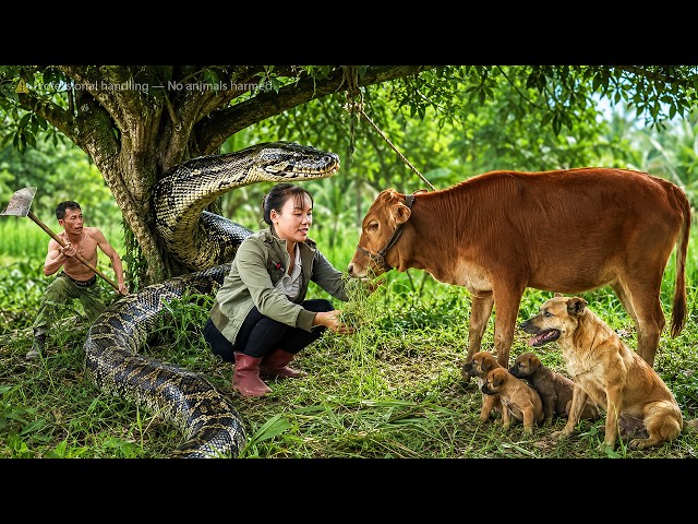 72 Hours of Panic: Giant Python Invades Farm as Cows and Dogs Face Terror!