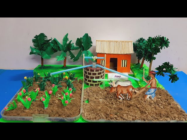 Farming model making | Agriculture project | Organic Farming Agriculture model | drip irrigation