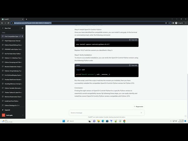 How to find opencv contrib python version compatible with Python 3 7 3