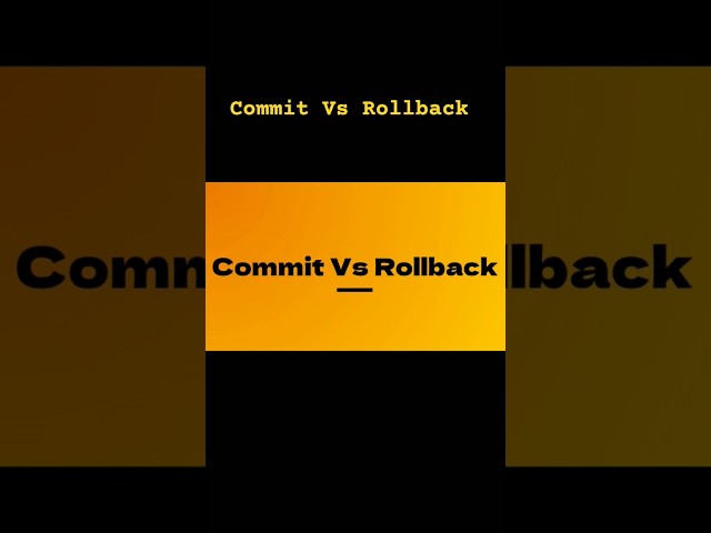 Commit Vs Rollback in SQL | SQL for beginners #oracle #sqlforbeginners #trending #shorts