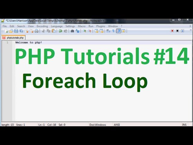Basic PHP Tutorial 14: Foreach loop