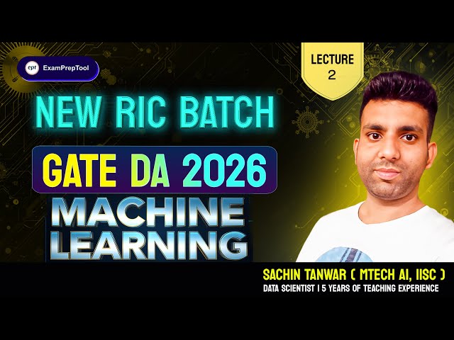 Machine Learning Lecture-2 | RIC GATE DA 2026 New Batch #gateda2026