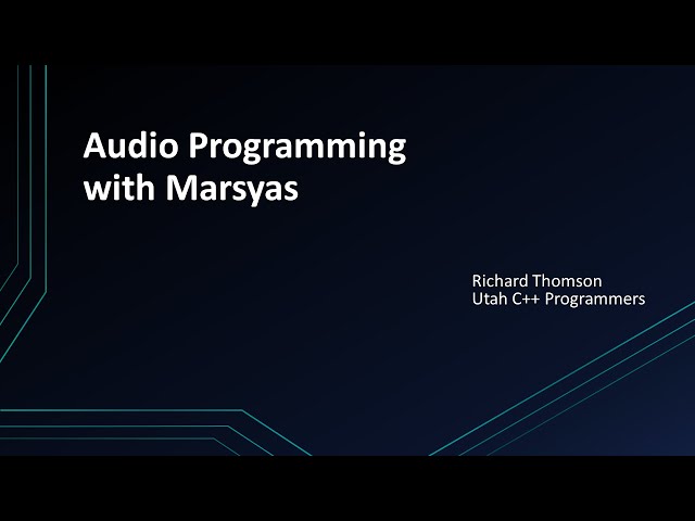 Audio Programming with Marsyas