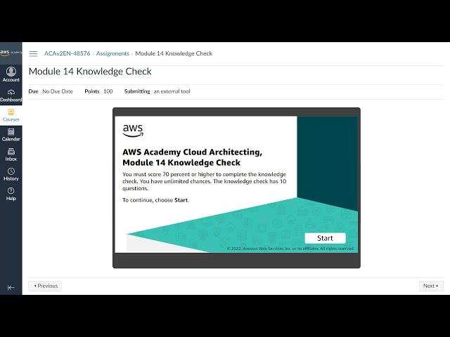 Module 14 Knowledge Check | AWS Academy Cloud Architecting | Planning for Disaster
